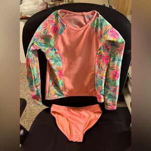 Girls rash guard bathing suit size 10-12.